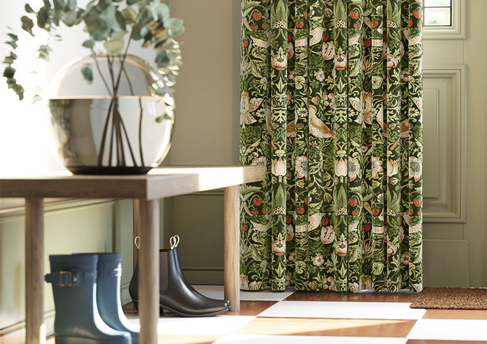 William Morris At Home Strawberry Thief Velvet, Nettle - Made to Measure Curtains - Image 5